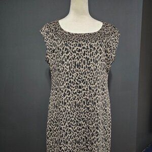 Nine West Leopard Print Sheath Dress Size L